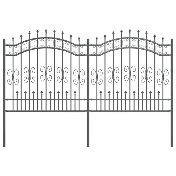 vidaXL Garden Fence Grey 165 cm Powder-coated steel