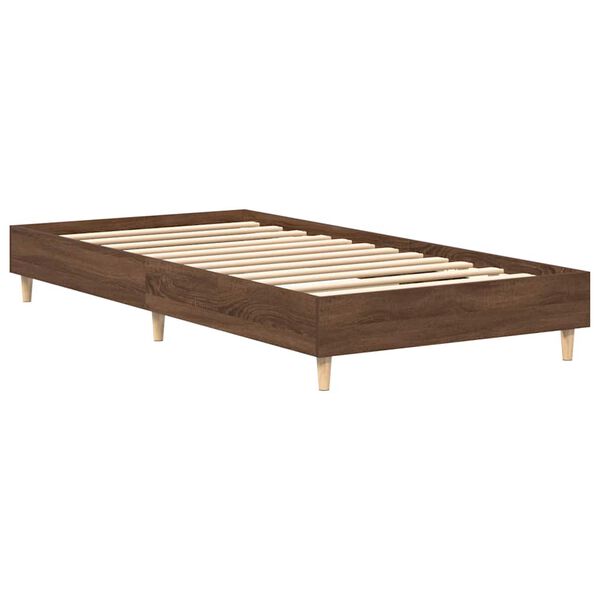 vidaXL Bed Frame No Mattress Brown Oak 100x200 cm Engineered Wood