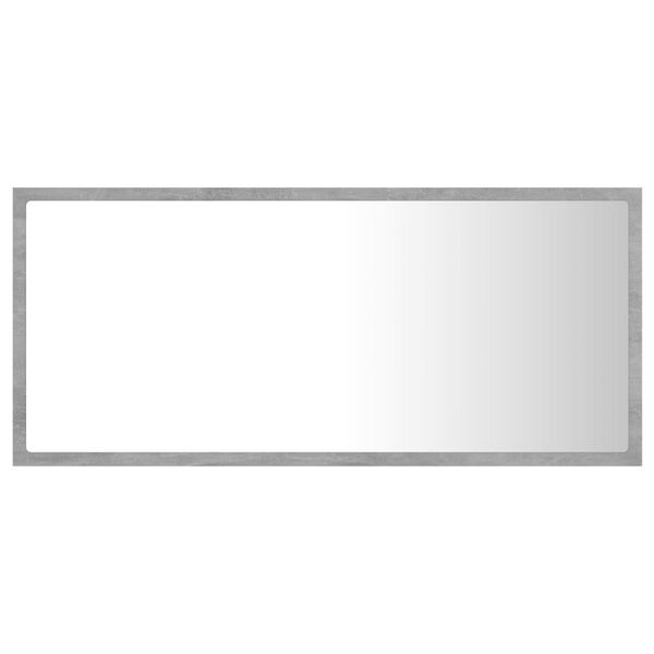 vidaXL LED Bathroom Mirror Concrete Grey 90x8.5x37 cm Acrylic