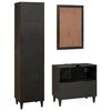 vidaXL Bathroom Cabinet Set 3 pcs Black and Gold Solid Mango Wood