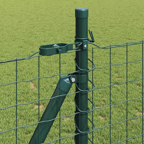 vidaXL Fence Post 7 pcs Green Steel