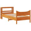 vidaXL Bed Frame with Headboard Wax Brown 90x190 cm Single Solid Wood Pine