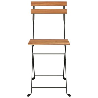 vidaXL Folding Bistro Chairs 8 pcs Solid Wood Teak and Steel