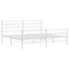 vidaXL Metal Bed Frame without Mattress with Footboard White 193x203cm