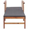 vidaXL Sun Lounger Poly Rattan and Solid Acacia Wood Black