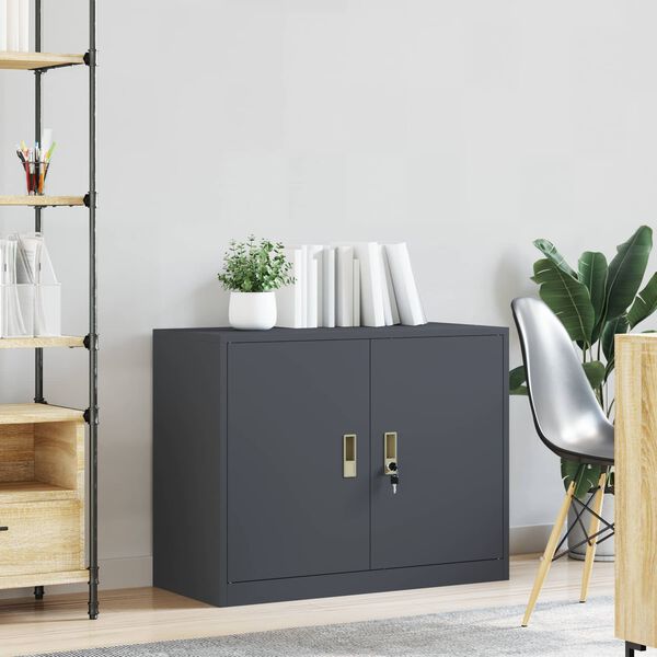 vidaXL Storage Cabinet Anthracite 90 x 40 x 70 cm Steel