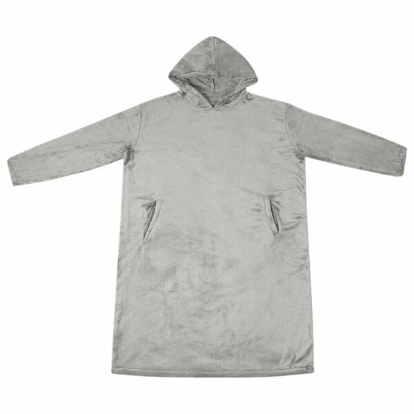 vidaXL Blanket Hoodie Grey S Flannel
