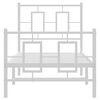 vidaXL Metal Bed Frame without Mattress with Footboard White 80x200cm