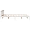 vidaXL Extra Long Bed Frame without Mattress White 160x220 cm Solid Wood Pine