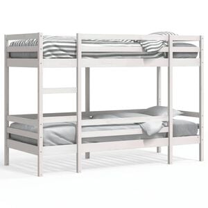 vidaXL Bunk Bed without Mattress White 75x190 cm Small Single Solid Wood Pine