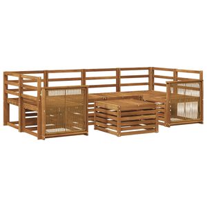 vidaXL Outdoor Sofa Set 7 pcs Natural Solid Acacia Wood