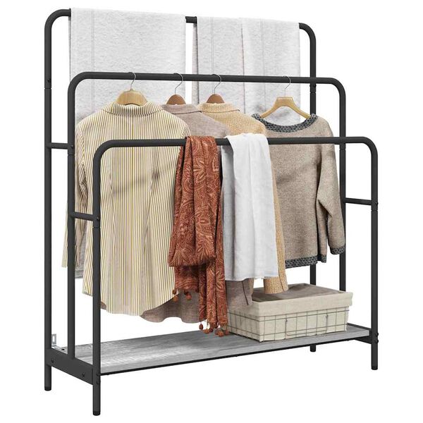 vidaXL Cloth Rack Grey Sonoma 90 x 30 x 100.5 cm Engineered wood