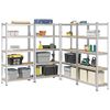 vidaXL 5-Layer Storage Shelves 4 pcs Silver Steel&Engineered Wood