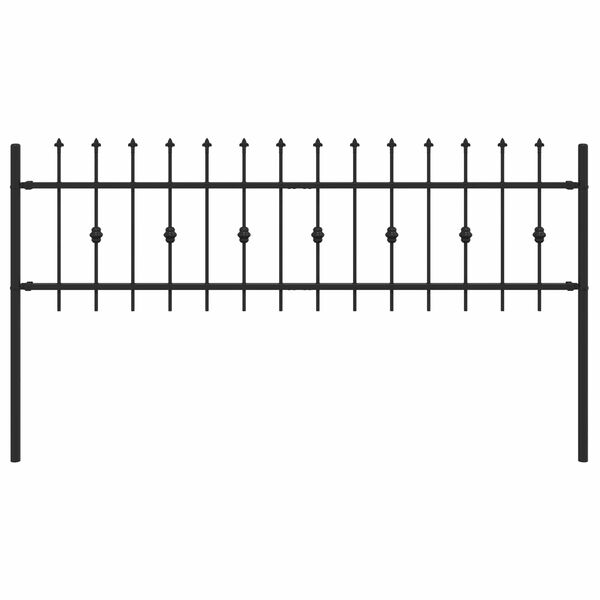 vidaXL Spike Fence Black 200 x 110 cm Powder-Coated Steel