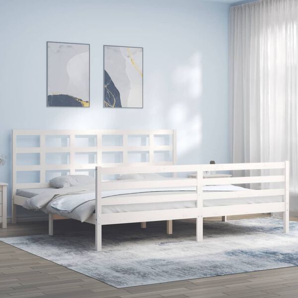 vidaXL Bed Frame without Mattress White 200x200 cm Solid Wood
