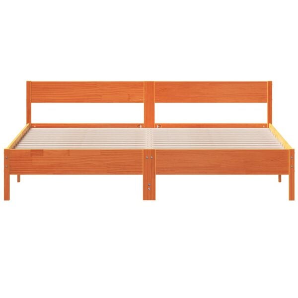 vidaXL Bed Frame without Mattress Wax Brown 200x200 cm Solid Wood Pine