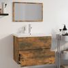 vidaXL Bathroom Furniture Set Smoked Oak Engineered Wood