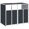 vidaXL Wheelie Bin Storage for Double Bins Anthracite 144x81x113 cm Steel