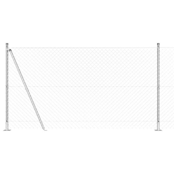 vidaXL Fence Post Silver 25 x 1.2 m (60 x 60 mm mesh) Steel