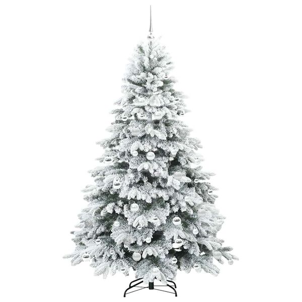 vidaXL Artificial Christmas Tree with 300 LEDs White 180 cm PE and PVC