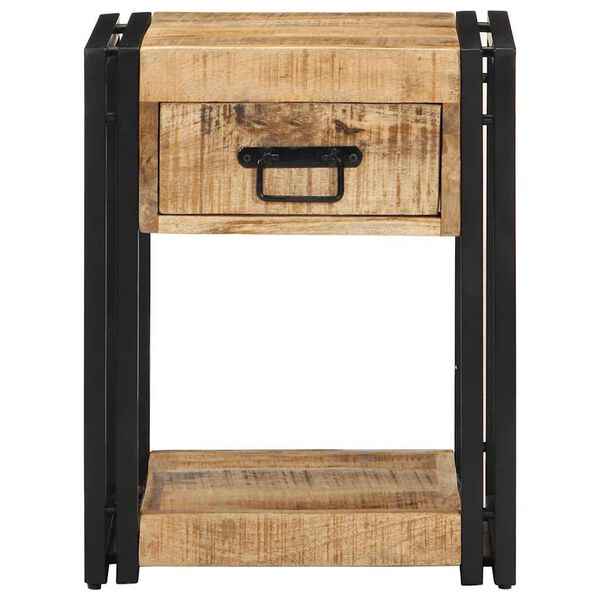 vidaXL Bedside Cabinet 40x35x50 cm Solid Rough Wood Mango