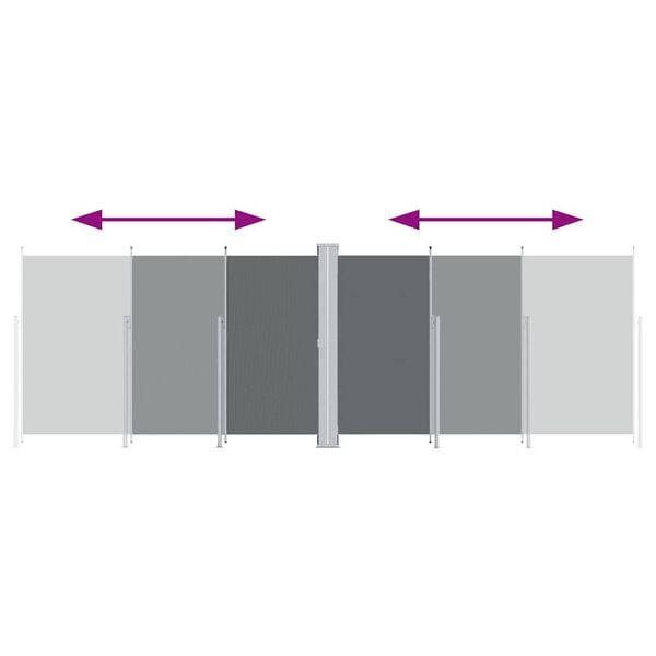 vidaXL Retractable Side Awning Anthracite 200x600 cm