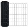vidaXL Fence with Posts Grey 0.6 x 10 m Steel
