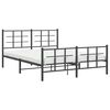 vidaXL Metal Bed Frame without Mattress with Footboard Black 150x200cm