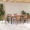 vidaXL Garden Dining Set 7 pcs Grey and Brown Poly Rattan