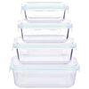 vidaXL Glass Food Storage Containers 4 Pieces
