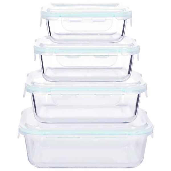 vidaXL Glass Food Storage Containers 4 Pieces