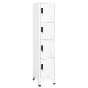 vidaXL Locker Cabinet | White | Steel | Standard | Locker Cabinet | Rectangular