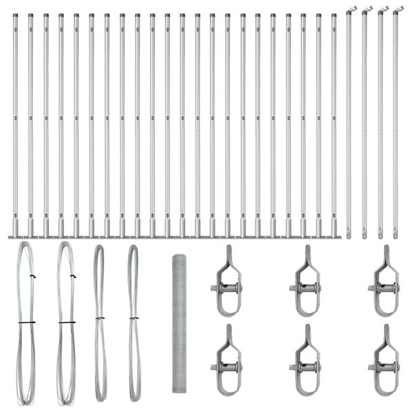 vidaXL Fence Post Silver 50 x 1.5 m (25 mm mesh) Steel