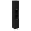 vidaXL Bathroom Furniture Set with Door 4 pcs Black 30 x 30 x 179.5 cm