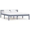 vidaXL Bed Frame without Mattress Grey Solid Pine Wood 140x200 cm