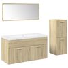 vidaXL 4 Piece Bathroom Furniture Set Sonoma Oak Engineered Wood