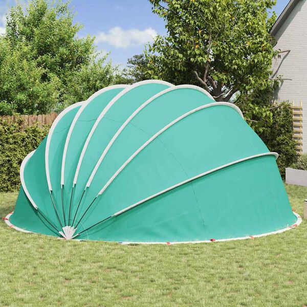 vidaXL Pool Dome Folding Manual Green 592 x 590 x 275 cm