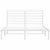 vidaXL Metal Bed Frame without Mattress with Headboard White 135x190cm