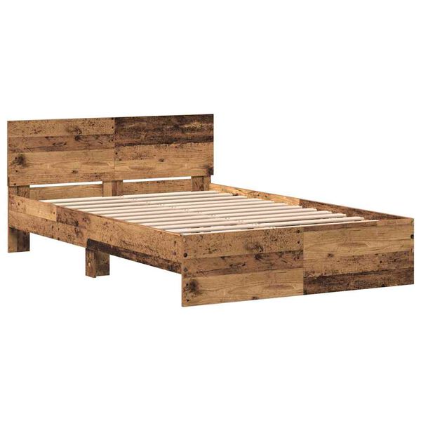 vidaXL Bed Frame Old Wood 193 x 125 x 70 cm Engineered Wood
