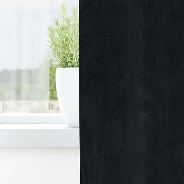 vidaXL Blackout Curtains 2 pcs Black 140 x 140 cm Velvet