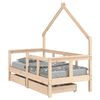 vidaXL Kids Bed Frame with Drawers 70x140 cm Solid Wood Pine