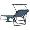 vidaXL Folding Sun Lounger Folding Green 56 x 190 x 81cm Fabric