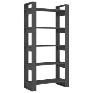 vidaXL Book Cabinet/Room Divider Grey 80x35x160 cm Solid Wood