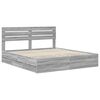 vidaXL Bed Frame with Drawer Grey Sonoma 200 x 200 cm Engineer Wood