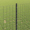 vidaXL Fence with Post Grey 1 x 25 m Steel and PVC