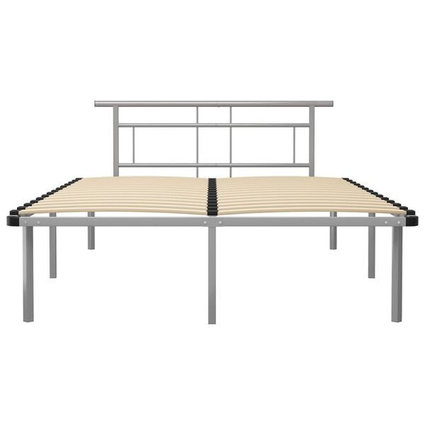 vidaXL Bed Frame without Mattress Grey Metal 140x200cm