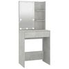 vidaXL LED Dressing Table with Cabinet Concrete Grey Engineered Wood
