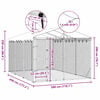 vidaXL Outdoor Dog Kennel with Roof Silver 3x4.5x2.5 m Galvanised Steel