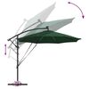 vidaXL Cantilever Banana Parasol Green 294 x 294 x 248 cm