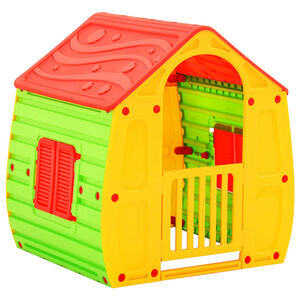 vidaXL Playhouse | Red, Green, Yellow | 100% PP (polypropylene) | UV-resistant